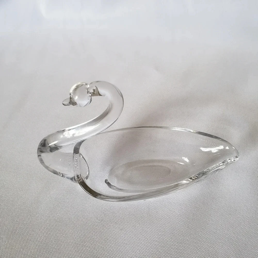 Duncan&miller glass swan candy/trinket dish set of 3